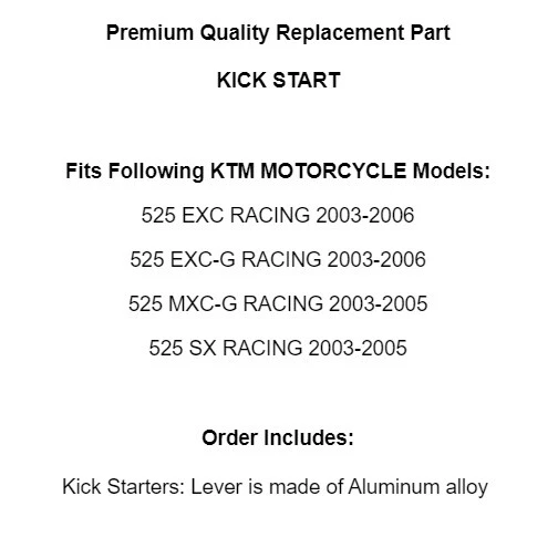 Palanca de arranque para KTM 525 SX EXC-G MXC-G RACING 2003-2006 Foto 2 de 2
