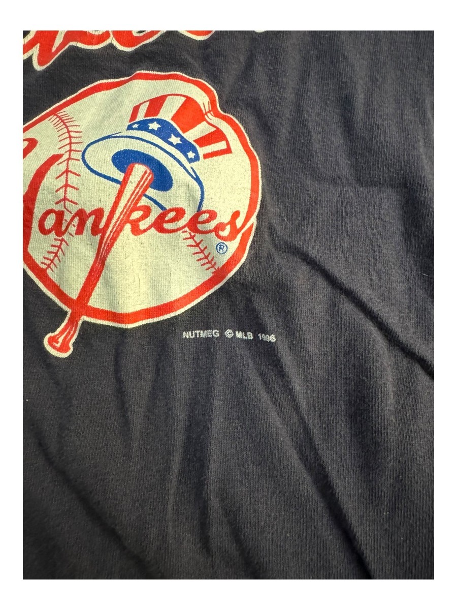 VINTAGE 90s New York Yankees Shirt Lee Sports Sz L Navy Blue