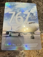 Delta Air Lines Pilot Trading Card from 2022, No. 57 Boeing 767-400ER