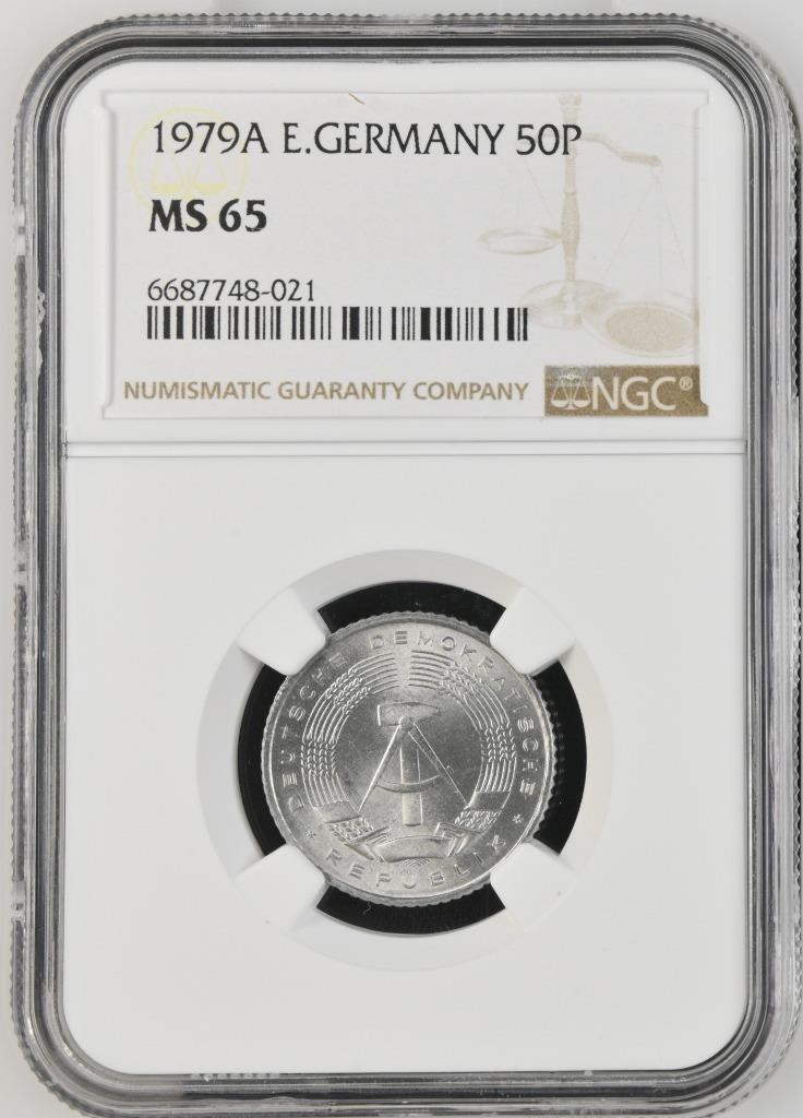East Germany DDR 50 Pfennig 1979A NGC MS 65