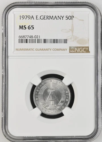 East Germany DDR 50 Pfennig 1979A NGC MS 65