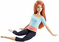 barbie made to move doll blue top