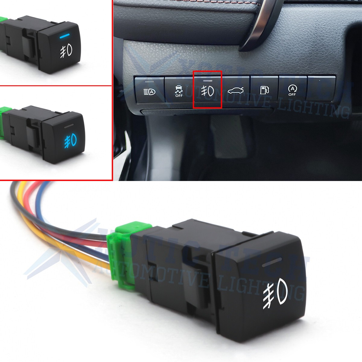 Fog Lights Push Button Switch LED Indicator Light Replacement For Toyota Camry - Foto 6