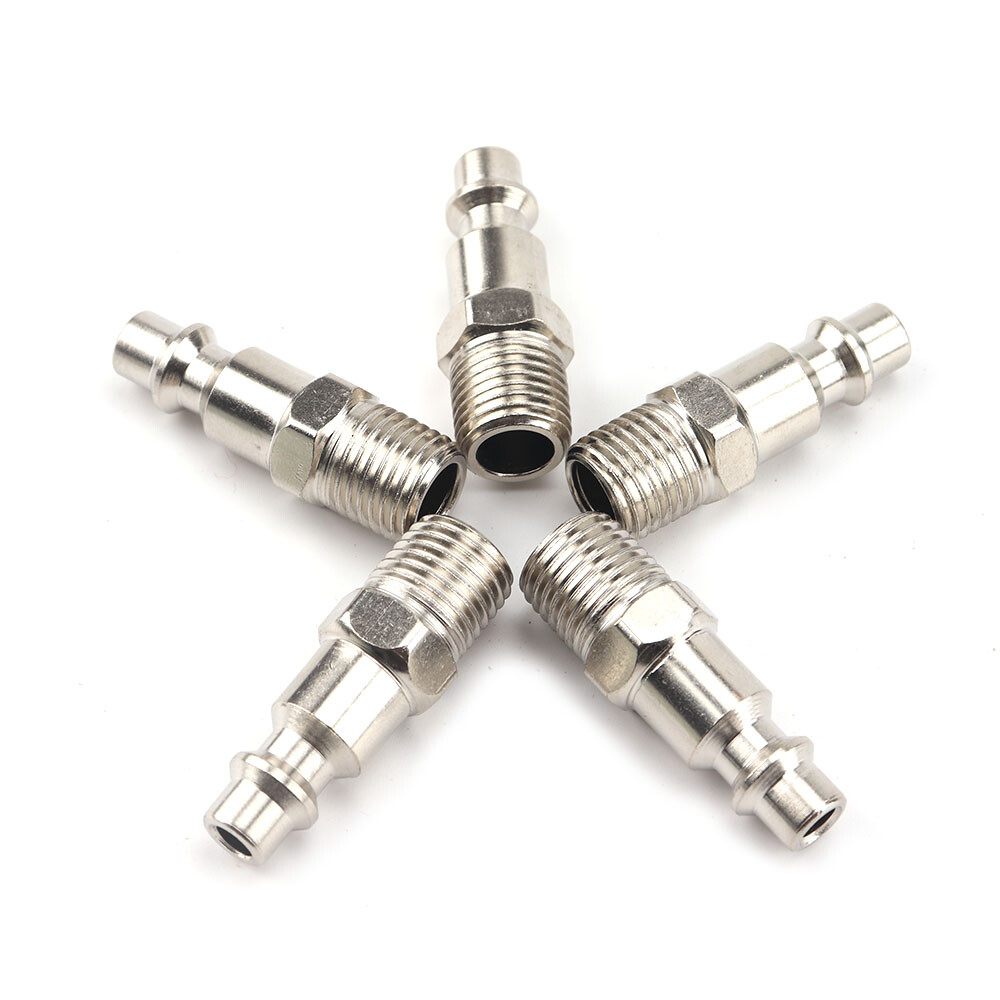 5 Pack Foster LN3103 L-Style 1/4 NPT Air Hose Quick Coupler Fittings - Brass/Steel