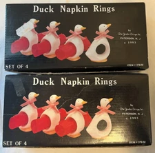 Vintage 1983 Ron Gordon Designs Duck Napkin Rings Set of 8 Free Shipping