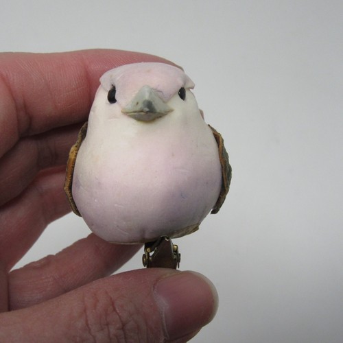 Clip-On Flocked Birds Lavender Pink Purple 2" Christmas Ornament Set of 2 Vtg - Picture 13 of 14