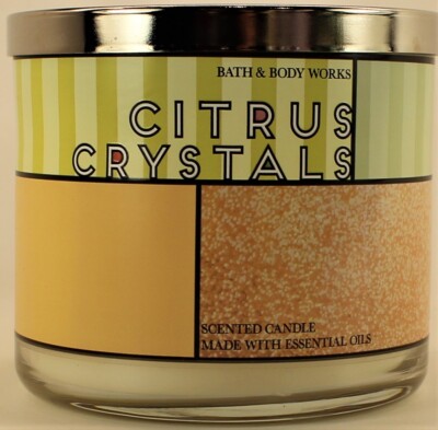 Bath & Body Works CITRUS CRYSTALS 3 Wick 14.5 Oz Scented Candle