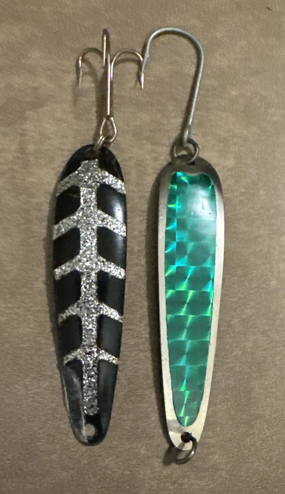 "Lote-6 cucharas de arrastre vintage surtidas de 3"" salmón trucha Walleye lucio del norte" Foto 4 de 4