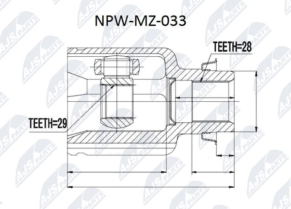 NPW-MZ-033 NTY Gelenksatz, Antriebswelle FüR Mazda-image