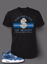 For the Love of Money Graphic Big Tee Shirt Complements J's 4 OBSIDIAN