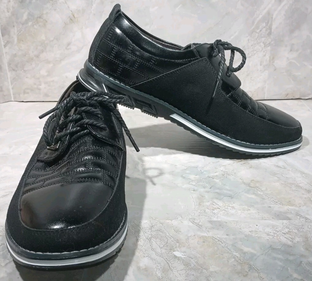 SAOLA Gatsby Oxford Derby Lace Up Men's Dress Shoes Black Size 7 Church Wedding Office