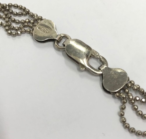 925 STERLING SILVER PLATED STATEMENT NECKLACE 50CM LONG 0.6CM WIDE - Picture 6 of 6