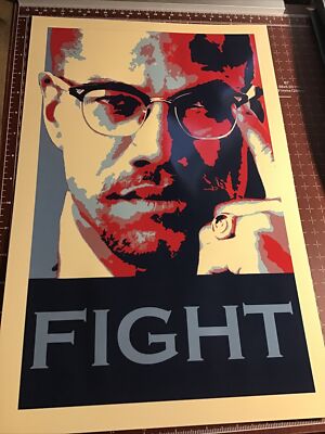 Malcolm X Fight MLK Dream Hope Style Poster 11x17 Wall Art MLK