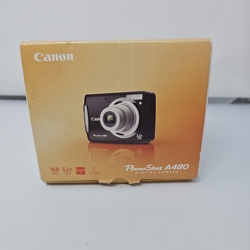 Canon PowerShot A480 10.0MP Digital Camera Black Not Working Parts Only