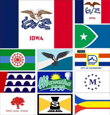 Iowa Staatsflagge – 90 X 150 Cm, Aus 100 Denier Polyester, Doppelt Genäht, Mit 2 Metallösen