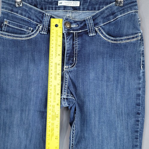 Pantalones capri vaqueros Lee Slender Secret para mujer tiro bajo azul talla 8 medianos - Imagen 3 de 12