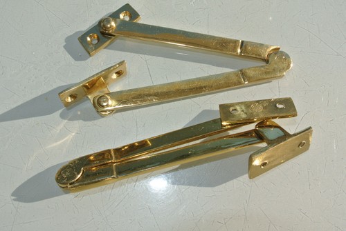 2 STAY old style house lid BOX antiques catch hinge DOOR heavy POLISHED 4.1/2 " - Picture 4 of 14