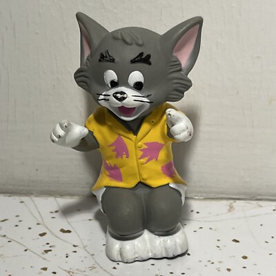 Vintage Turner Entertainment 1989 Tom & Jerry Vinyl Cat Toy Figure 3.25 Inch Vtg