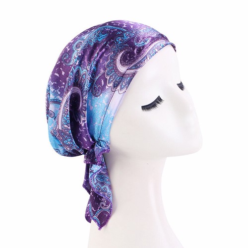 Gorro con estampado de hiyab preatado gorro turbante musulmán envoltura quimioterapia cáncer gorras - Imagen 31 de 54