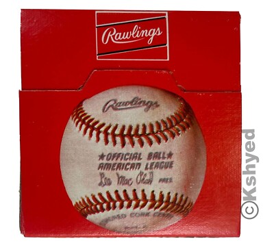 Balle De Baseball Officielle Rawlings Lee MacPhail - Ligue Américaine RO-A Vintage