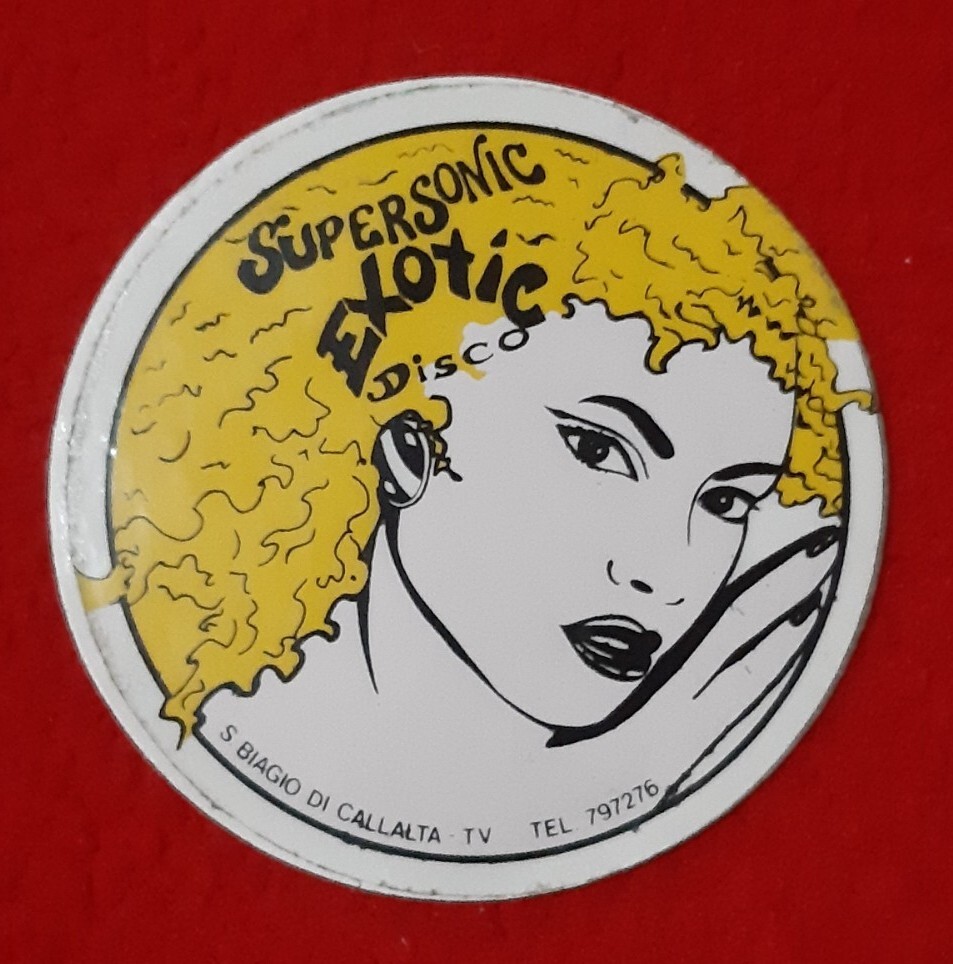 ADESIVO STICKER DISCOTECA SUPERSONIC EXOTIC DISCO TREVISO