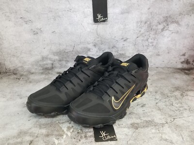 Men 10.5 Nike REAX 8 TR MESH Black Metallic Gold 621716-020 Cross