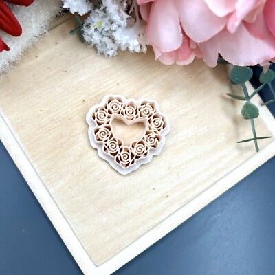 Rose Heart Outline Polymer Clay Cutter | 3D-gedrucktes Tonwerkzeug | IrisCrafts7 UK