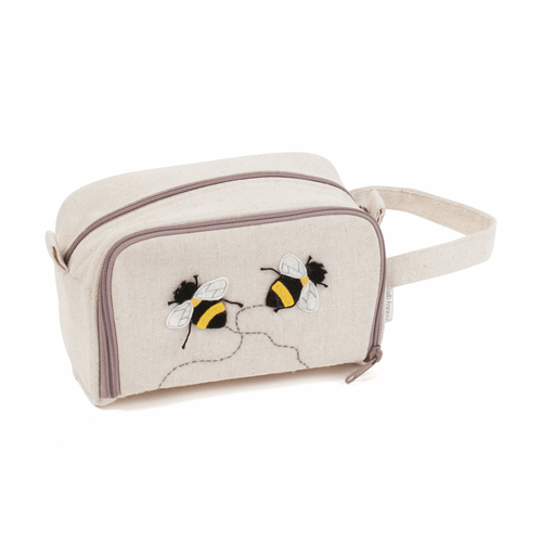 Pochette Protection Livre De Poche Fermeture Éclair – Motif Abeille & Marguerites 22x29 Cm – Idéale Pour Lecteurs Passionnés