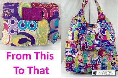 coach foldable nylon tote