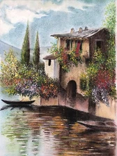 Original Mixed Media Painting Persian Artist Farzaneh Kermanshahi 17x10 Signed