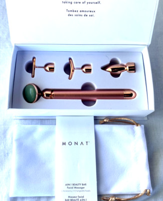 MONAT 4 IN 1..BEAUTY BAR..FACIAL MASSAGER..NEW IN BOX..INSTRUCTIONS & CARRY CASE