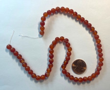GENUINE NATURAL SMOOTH 6 MM CARNELIAN BEADS 15" STRAND BELOW WHOLESALE 