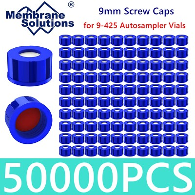 #ad #ad 50000Pcs 2ml Vial Caps 9mm Screw Top White Silicone Red PTFE Septa 9 425 HPLC GC $1519.99