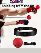 Boxing Reaction Ball Speedball Headband Set with Elastic Rope, Red Foam Ball