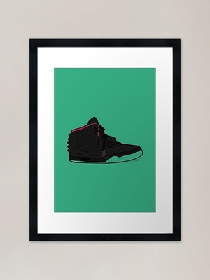 Air Yeezy 2 ''Black Solar'' gerahmtes Ar gerahmtes Wandbild Poster Leinwanddruck Bild