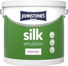 Johnstone’s 306759 Silk Emulsion Paint Brilliant White 5 L – Wall Paint 2.71 per litre