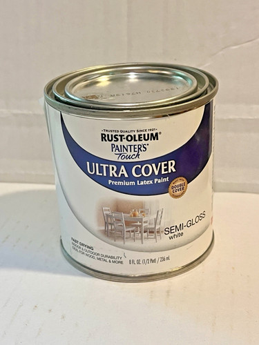 Rust-Oleum White Semi-Gloss, Painters Touch Ultra Cover Paint, 8 oz
