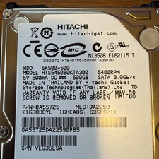 Hitachi 5K500-500 HTS545050KTA300 500GB Internal 5400RPM 2.5" *Smart Info*