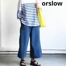 orSlow Wide Denim Baggy Ranch Pants Cropped Blue Size 1 OS0226402