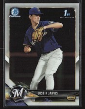Justin Jarvis 2018 Bowman Draft #BDC-104 Chrome Milwaukee Brewers