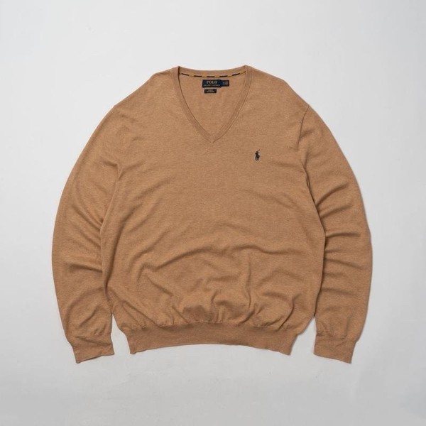 Men Polo Ralph Lauren Sweater Beige Cotton 44 /