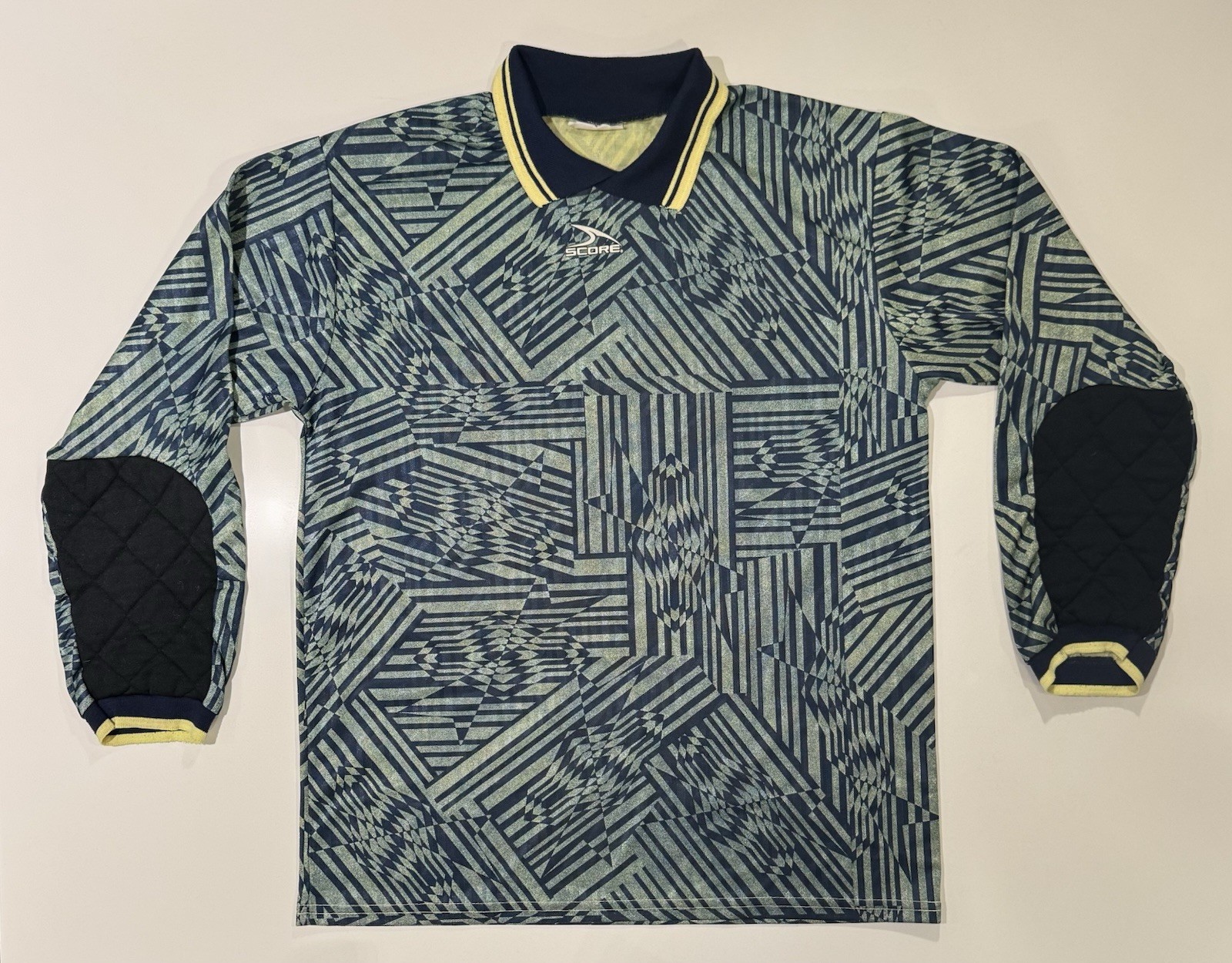 Vintage Score Soccer Jersey Mens Medium Goalkeeper Shirt Padded 90s