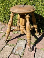 Antique Victorian BALL & CLAW FOOT Glass Ball PIANO Stool PARTS / REPAIR PROJECT