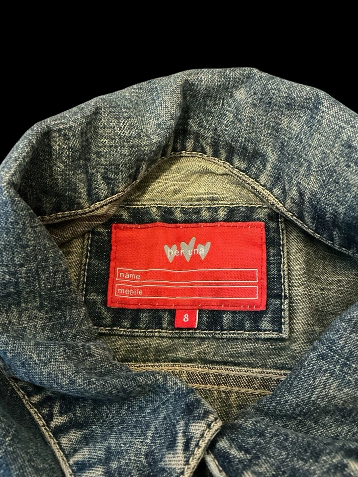 Chaqueta de mezclilla azul para dama Per Una Marks and Spencer talla 8 usada Foto 3 de 4