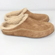 Sorel FALCON RIDGE II Men's Slipper Size 12 Camel Brown Beige Fleece Lined Suede