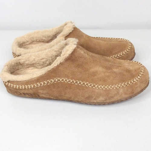 Sorel Falcon Ridge II Herren Slipper Gr. 12 camelbraun beige Fleece gefüttert Wildleder