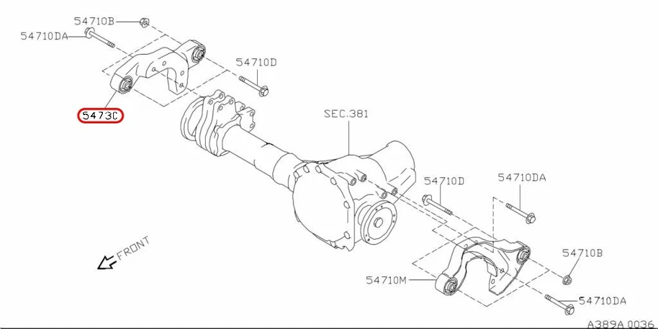 Nissan OEM Passenger RH Front Differential Mount 54730-0W002 for Infiniti - Image 3 of 4