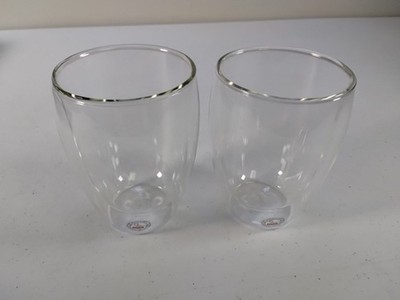 Set of 2 Bodum 12Oz Pavina Double Wall High-Heat Borosilicate Glass NWT