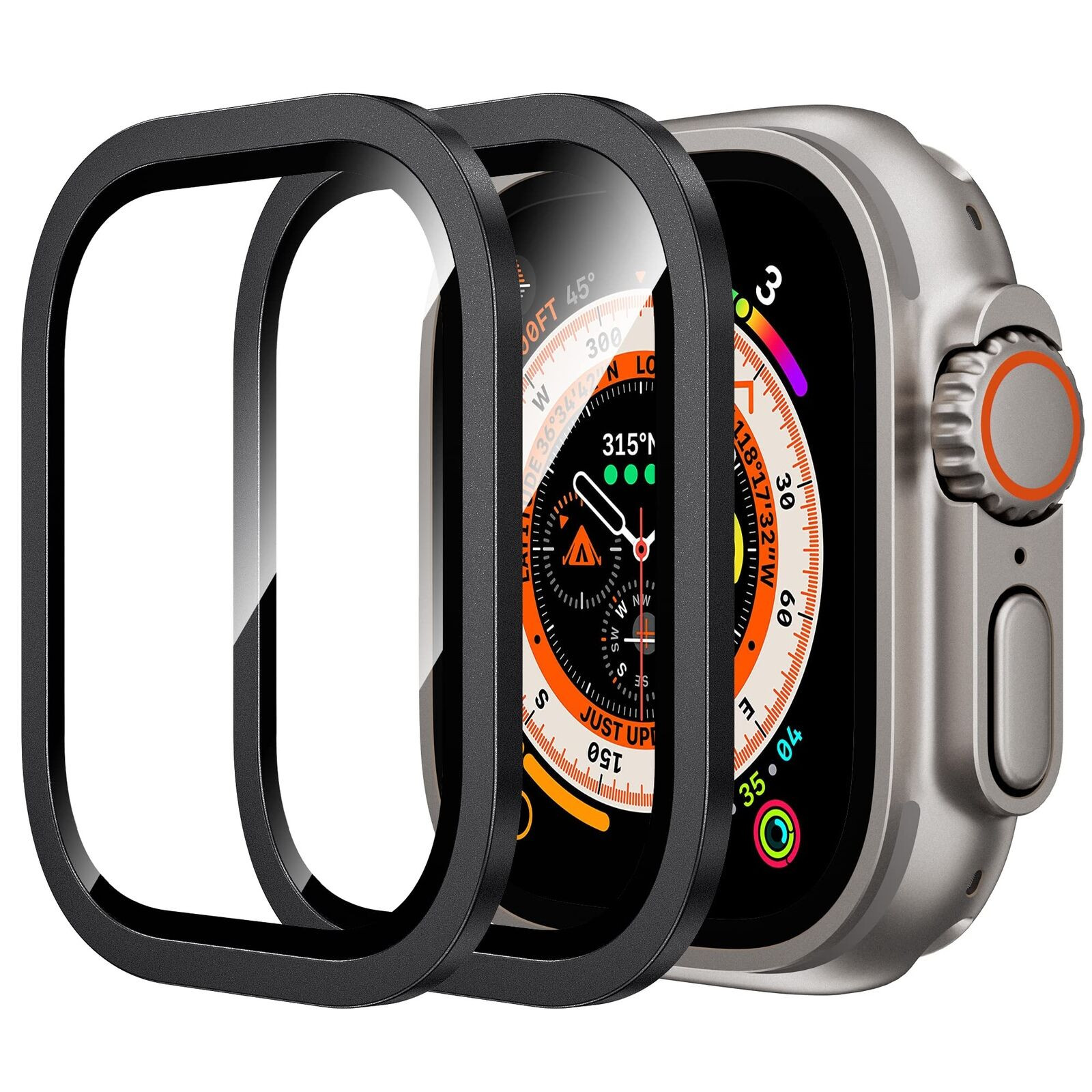 For Apple Watch Ultra 2/1 49mm Titanium Alloy 9H Tempered Glass Screen Protector-image