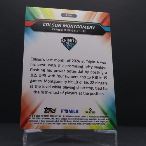 Colson Montgomery - 2025 Topps Pro Debut League Elites - #LE-6 - Picture 2 of 2